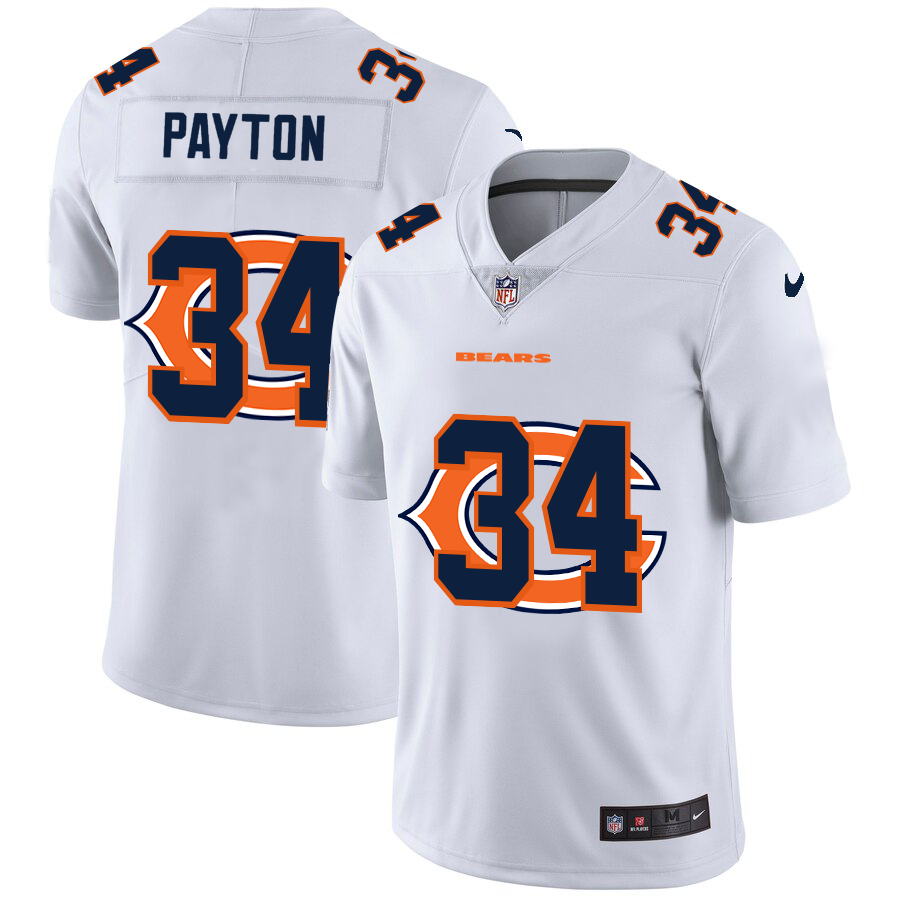 Men's Chicago Bears #34 Walter Payton White Shadow Logo Limited Stitched Jersey